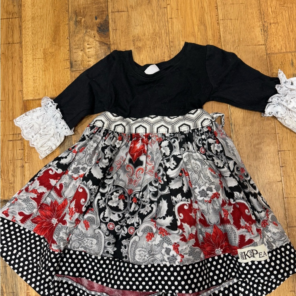 Kpea Black and Red Patterned Dress